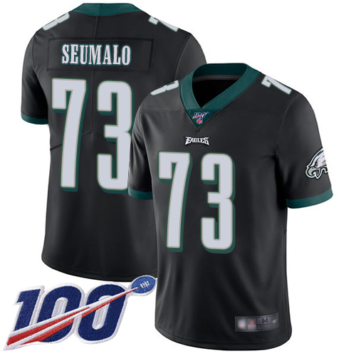 Men Philadelphia Eagles 73 Isaac Seumalo Black Alternate Vapor Untouchable NFL Jersey Limited Player